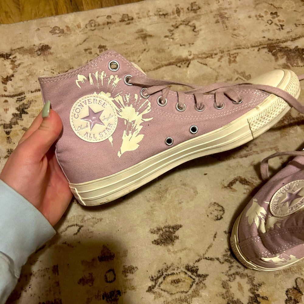 Purple hi top converse